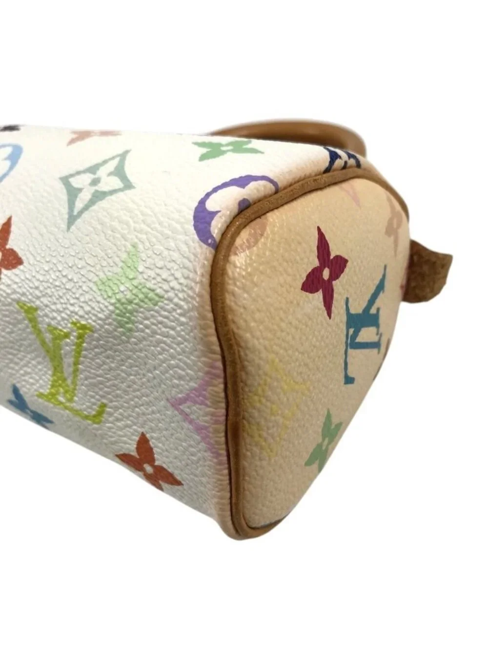 Louis Vuitton Handbag Mini Speedy Monogram Multicolor Canvas Blanc White